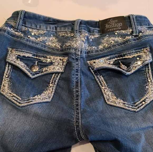 Love Indigo Premium Sz.4 Five Pockets Blue Jeans women's - Picture 4 of 11